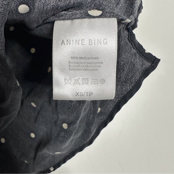 Anine bing silk black polka dot lace trim Monroe camisole - Picture 4 of 6